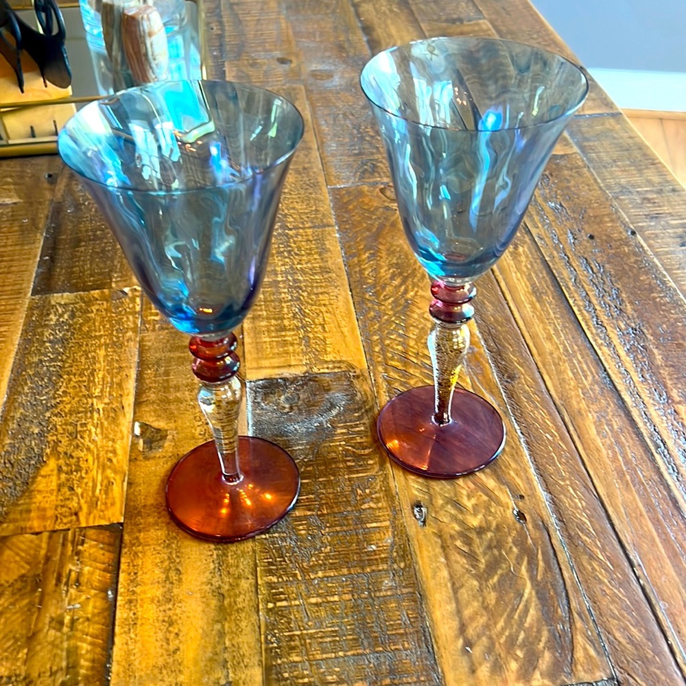 Vintage Nason and Moretti Murano Color Drinking Glasses